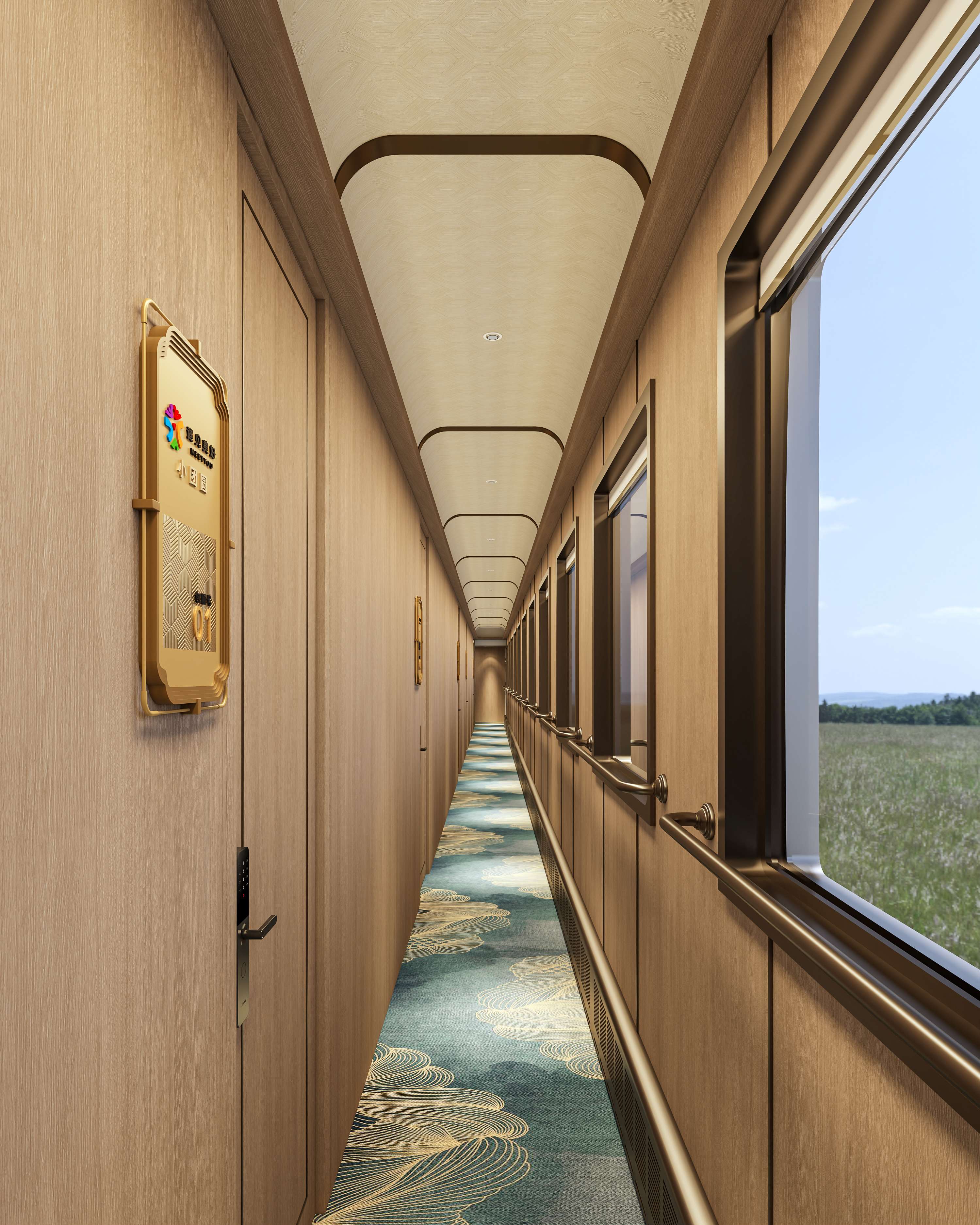 遇见美好号列车过道